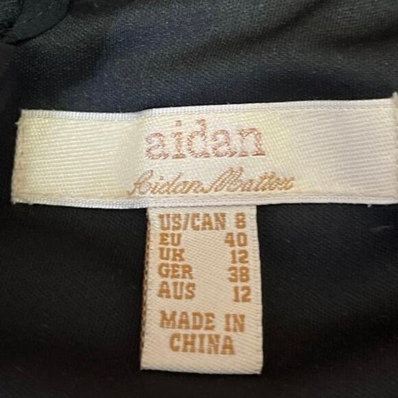 Aidan Mattox Black Sequin Metallic Long Sleeve Cold Shoulder Mini Pencil Dress 8 - Picture 5 of 6